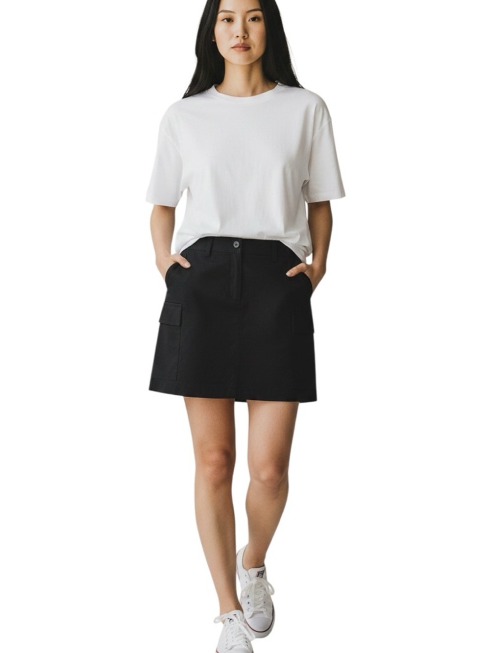 Theory Black Utility Cargo Mini Skirt  EUC Size 12